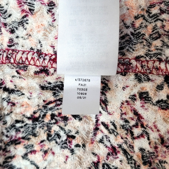 Womens Loft Textured Long Balloon Sleeve Multicolor Blouse Size M - Picture 10 of 10